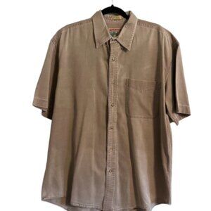 Adirondack Outdoors Shirt Khaki L Sportsman Fishing Neutral Retro Hunting